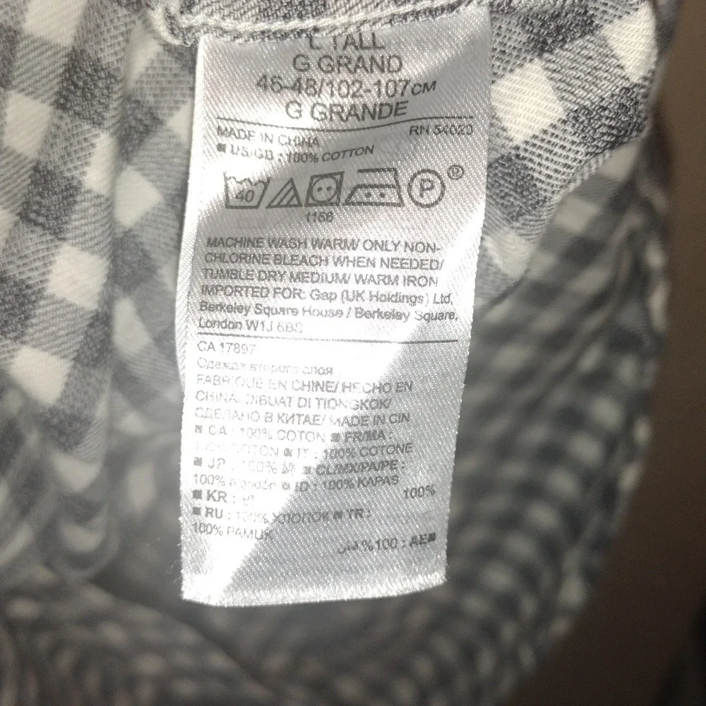 Banana Republic Luxe Flannel Grant Fit Plaid Long Sleeve 100% Cotton LT
